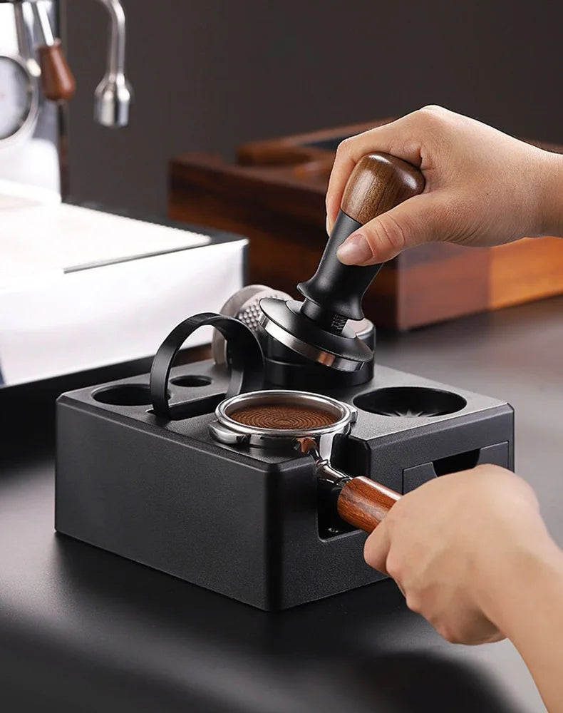 Coffee Tamping Station Distributor Storage Seat 51/53/54/58mm Universal Tamper Station Multi Functional Storage Rack Coffee Tool