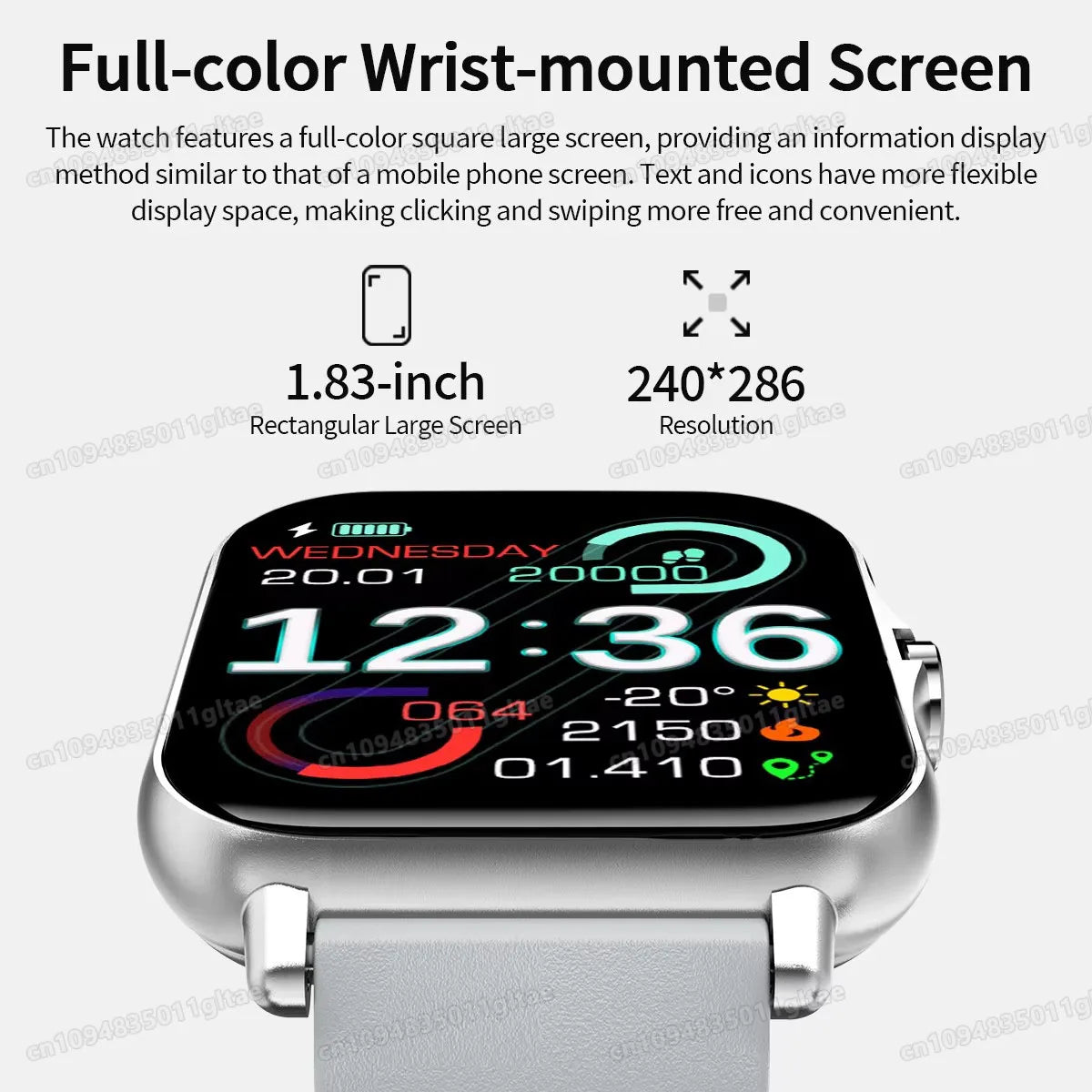 New Smartwatch BT Call Health&Sleep Monitoring 1.80''HD Screen Kids Smart Watch Waterproof Fashoin Sports Bracelet For Women Men