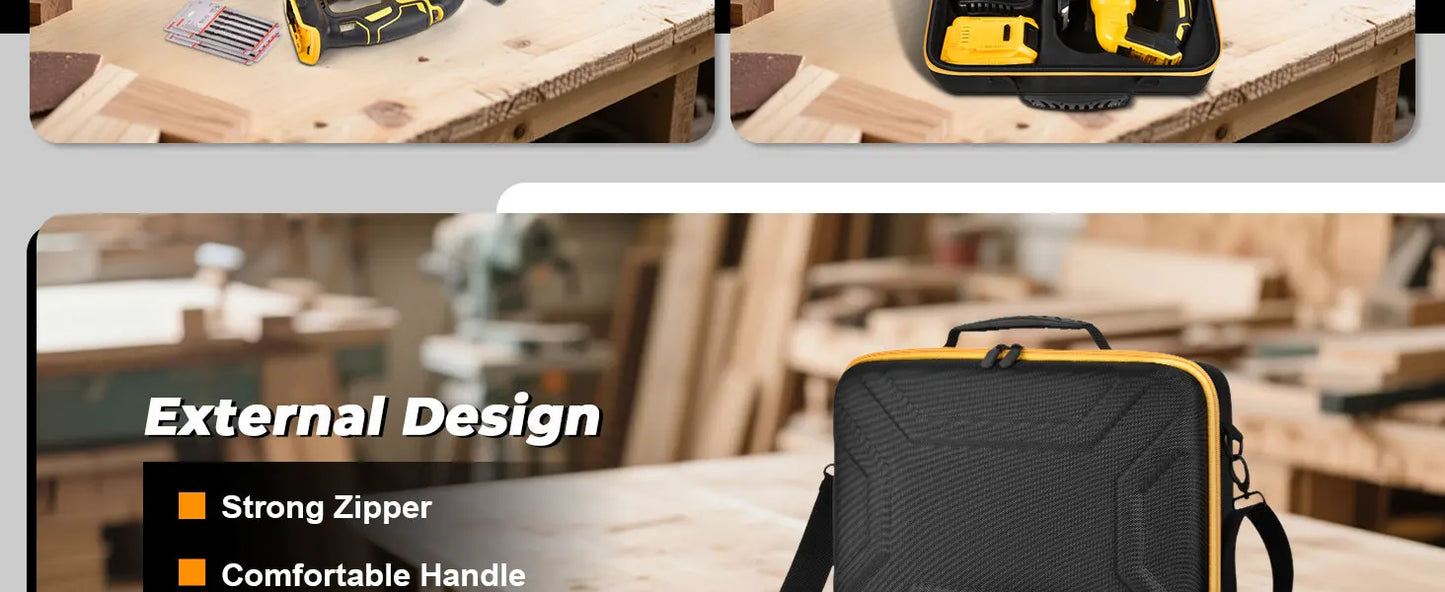 Case for DEWALT 20V MAX XR Jig Saw DCS334B, Jigsaw Power Tool Storage Bag for Skill Saw Blade, Battery and Charger Accessories