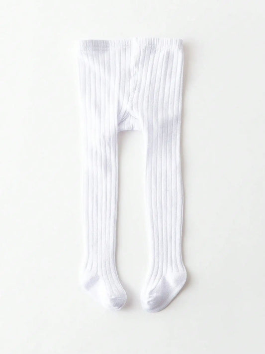 1-Pack of Simple Basic Vertical Striped Leggings for Baby Girls, Suitable for Girls' Daily Life