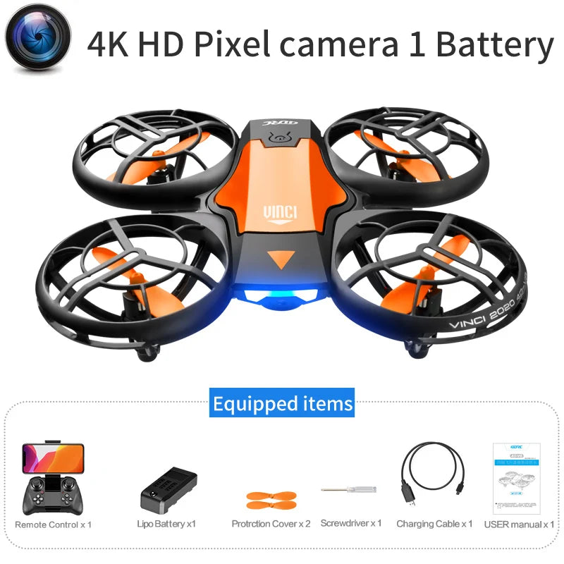 V8 New Mini Drone 4K Professional HD 1080P Wide Angle Camera WiFi FPV RC Drone Height Keep Drones Helicopter Kids Toys 4DRC