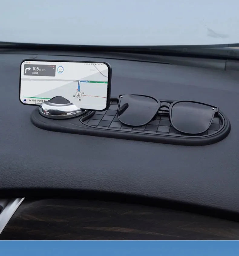 2 in 1 Car Phone Mount with Anti Slip Mat Dashboard Phone Holder 360-Degree Rotation Stable Smartphone Holder Universal