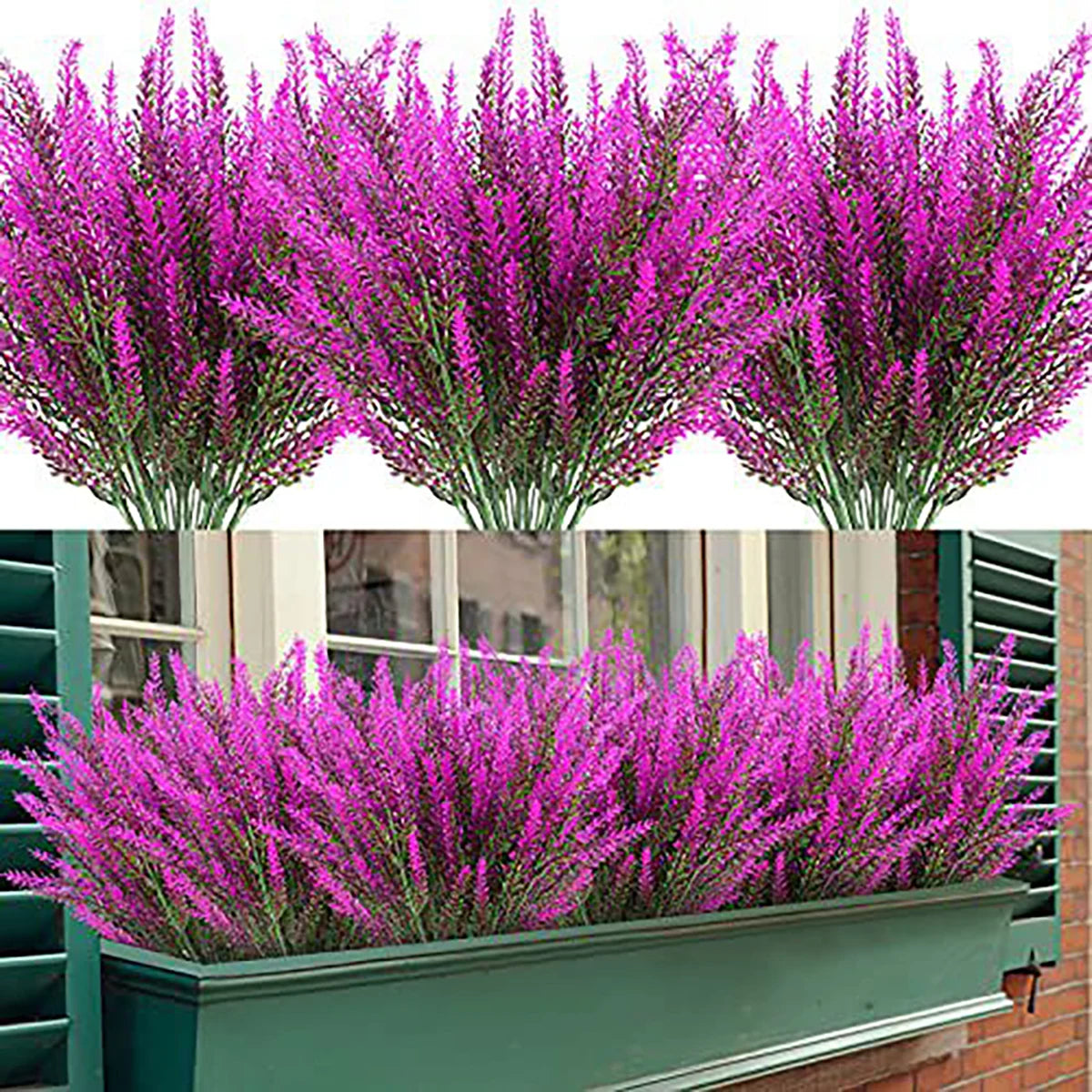 3/5/10pcs Artificial Flowers Flocked Plastic Lavender Bundle Fake Plants Wedding Bridle Bouquet Indoor Outdoor Home Kitchen