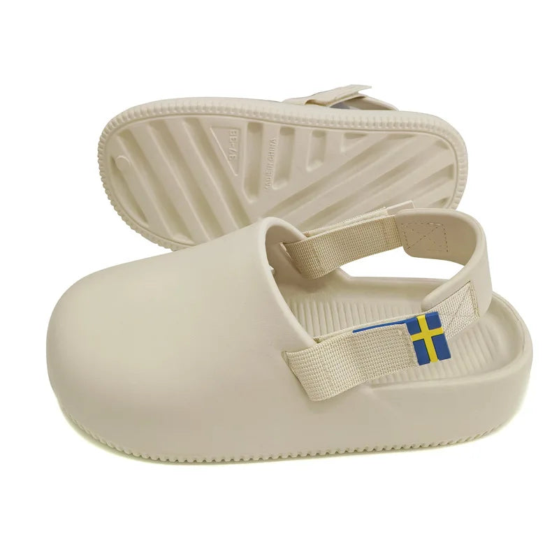 2026 Autumn New EVA Baotou Slippers for External Use, Couple Half Slippers, Non slip, Can be worn externally