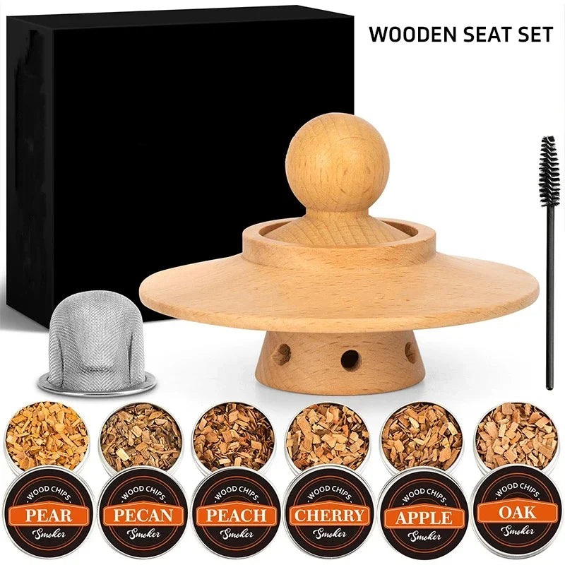 Cocktail Smoker Kit 6 Flavors Wood Chips Wooden Smoked Hood Drink Infuser Old Fashioned Bourbon Whiskey Bar Tools For Home Bar