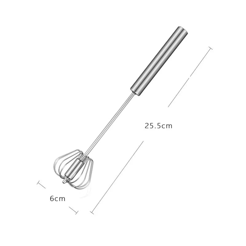 Semi-Automatic Egg Beater Stainless Steel Egg Whisk Manual Press Type Mixer Self Turning Egg Stirrer Kitchen Egg Tools