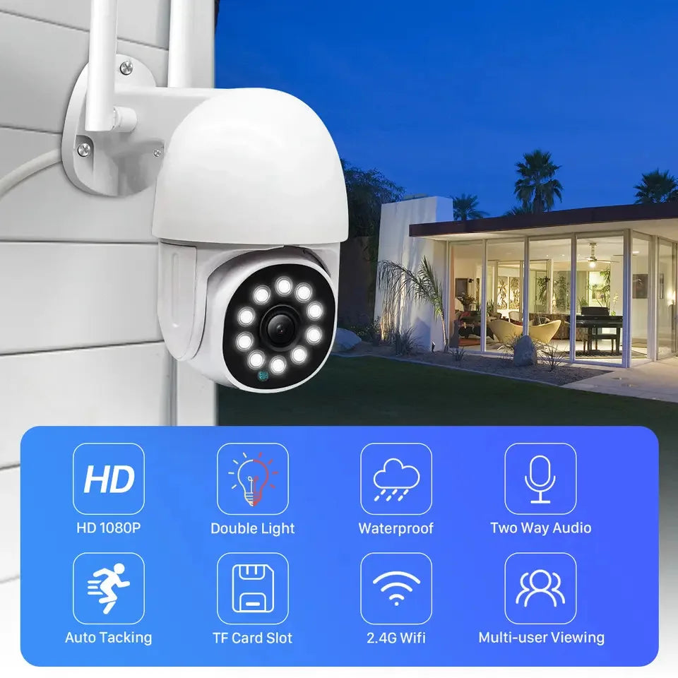 2MP 1080P Eseecloud APP  Full Color Wireless PTZ  IP Dome Camera AI Humanoid Motion Detection Home Security CCTV Monitor