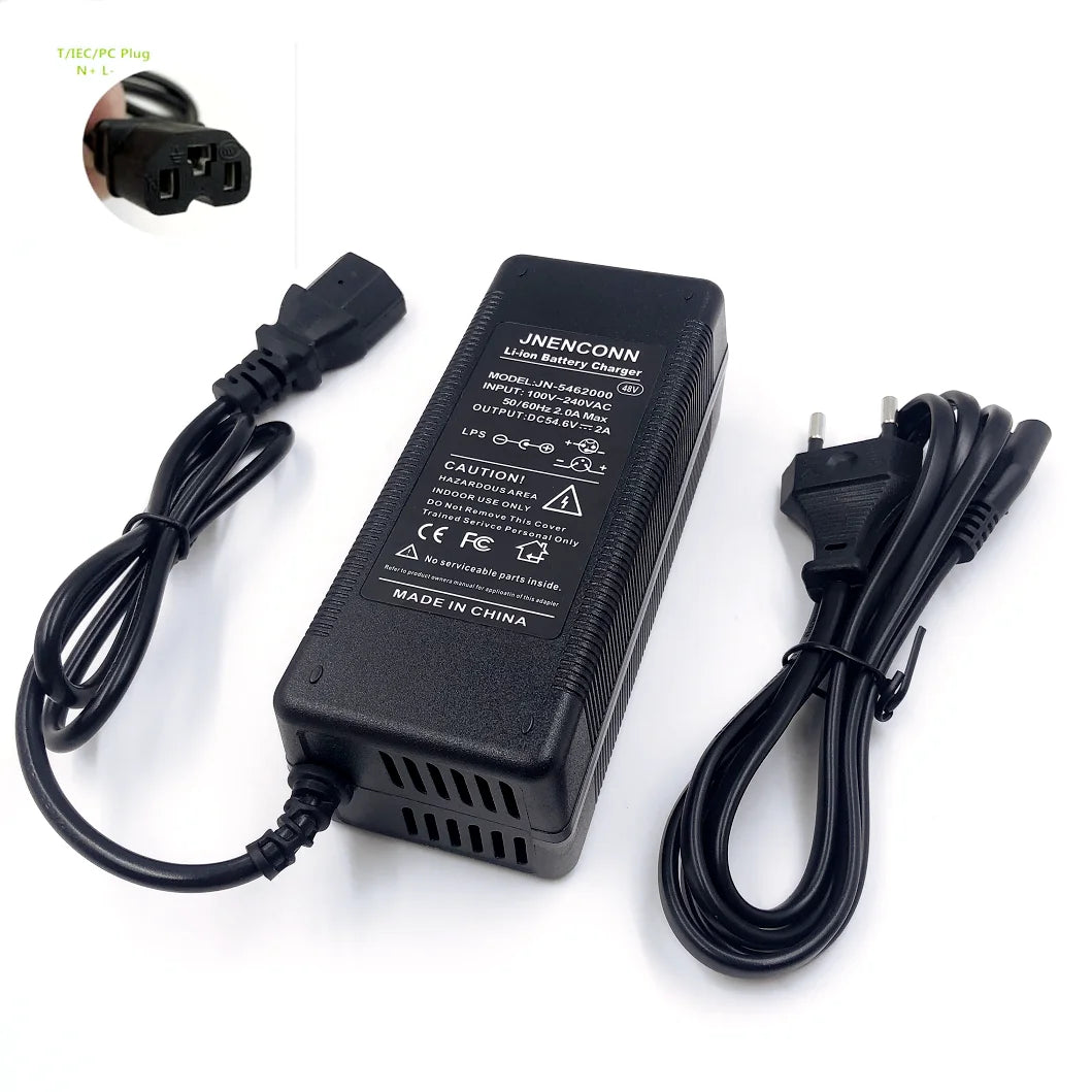 54.6V 2A Lithium Battery Charger 48V 13S Kugoo G1 Charger High quality Li-ion Battery pack Charger With Fan