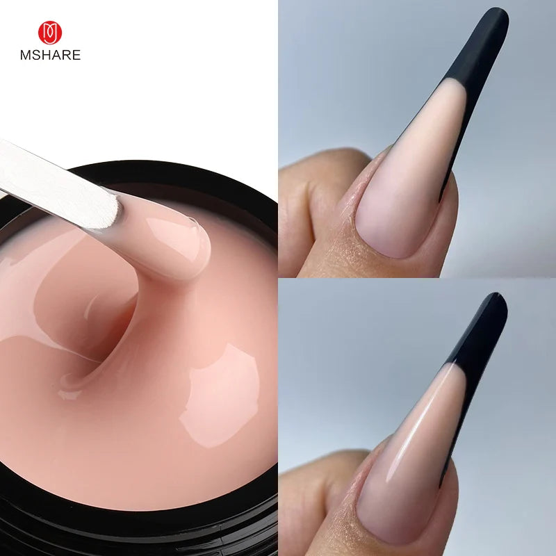 MSHARE 50ml Baby Pink Builder Nails Gel Hema Tpo Free Gel Nail Construction Self Leveling Gel for Nail Extension UV Led