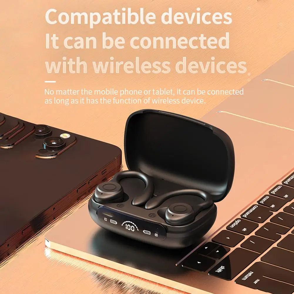 Y7 Bluetooth Earphones Sports Ear Hook Hifi Stereo Bluetooth Bass 5.3 Headphones New Mic Earbuds With Waterproof Wireless