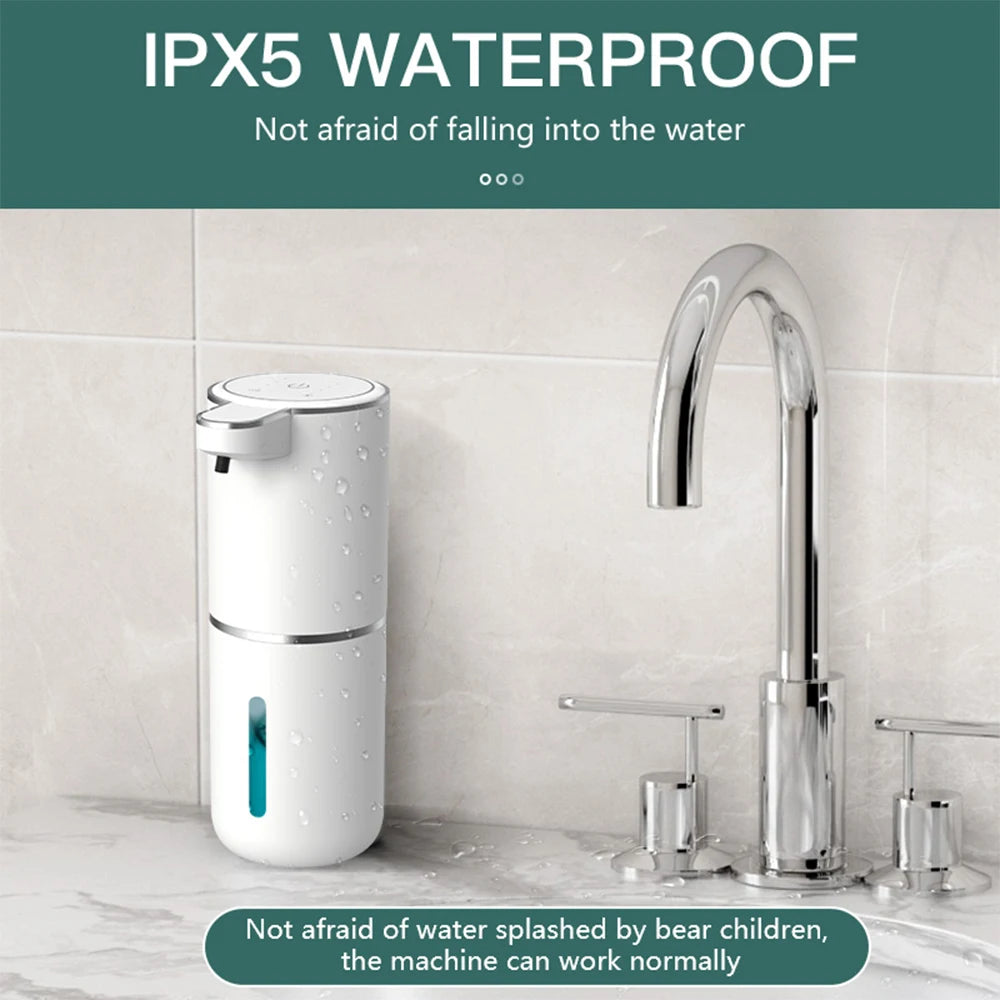 Automatic Touchless Foaming Soap Dispenser 380ml 4 Level Adjustable USB Rechargeable Electric Wall Mounted for Bathroom Kitchen
