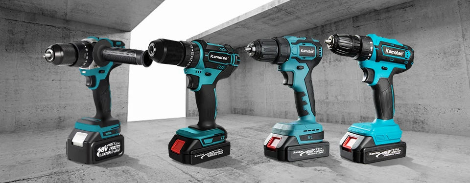 Kamolee 10mmElectric hand drill impact drill household small pistol drill multifunctional rechargeable electric screwdriver tool