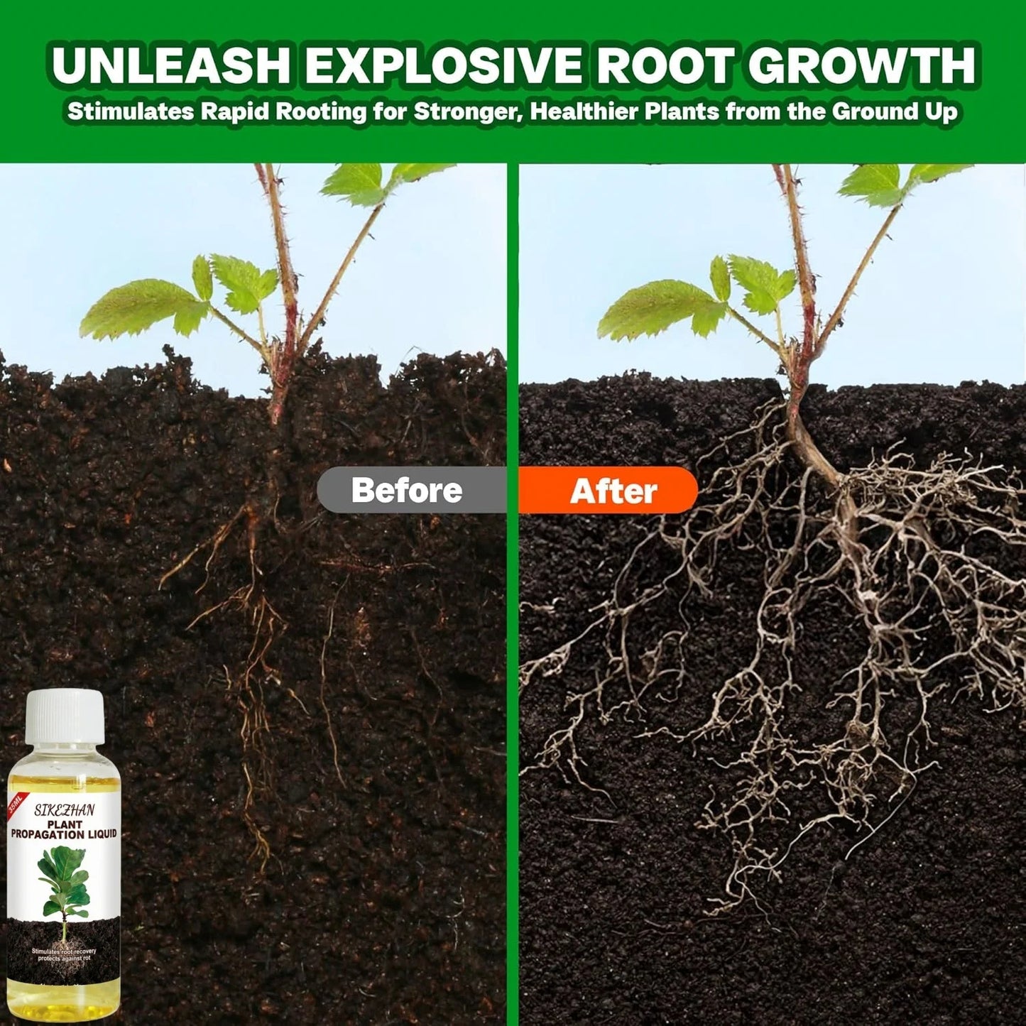 Rapid Rooting Liquid Hormone, High-Efficiency Plant Propagation Solution for Faster Root Growth & Struggling Houseplant Recovery