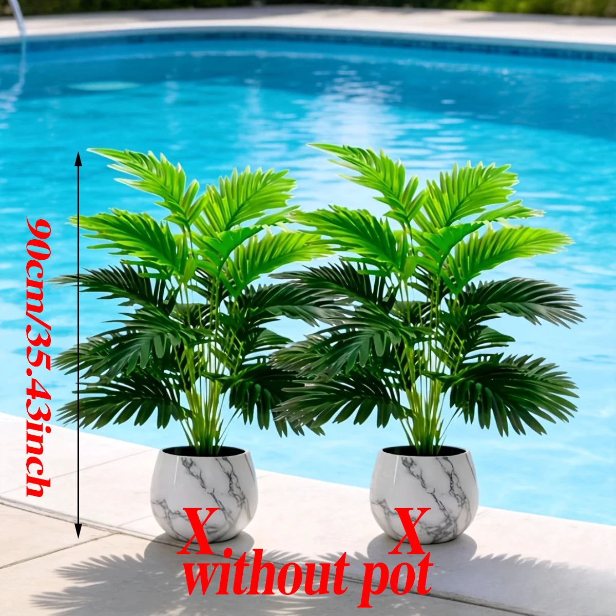 2PCS 24Leaves Areca palm simulation green plants realistic artificial trees suitable for bedroom living room outdoor decoration