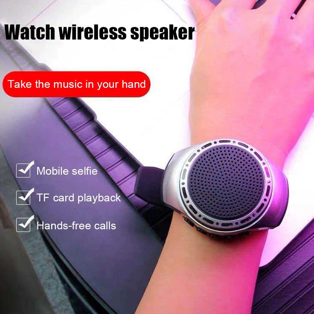 U6 Wrist Watch Bluetooth Speaker With FM Radio USB Charging Portable Outdoor Sports Running Wearable Speaker Wireless Subwoofer