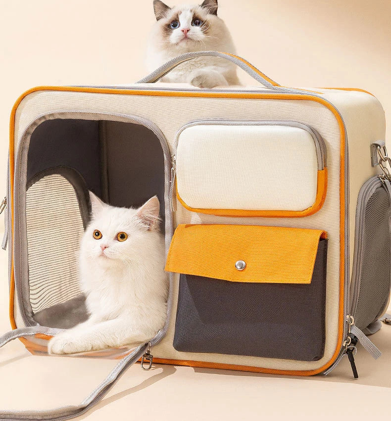 Multifunctional Pet Transport Backpack,Portable Travel Bag,Large Capacity,Three Sides Breathable,Cat Backpack,Thick and durable