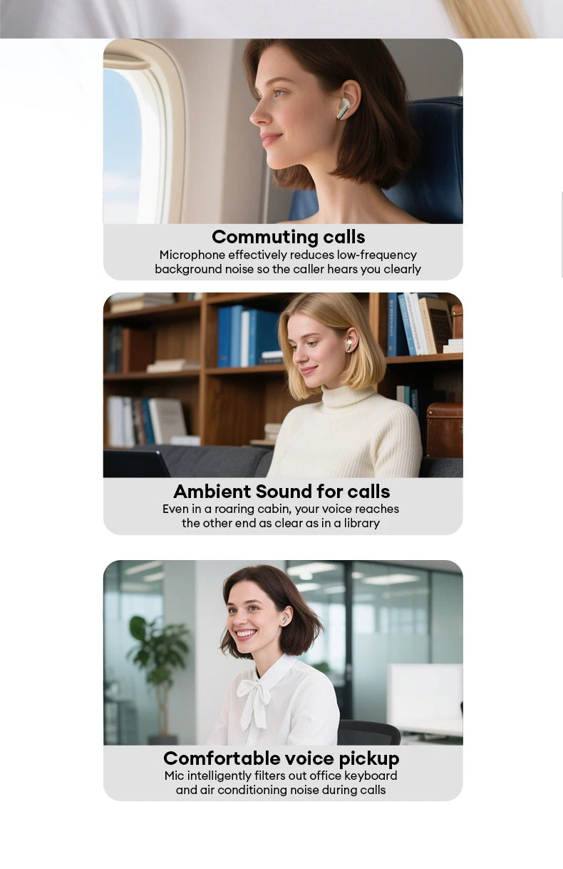 Lenovo LE208 Wireless Earphones ENC Noise Cancellation Mic Bluetooth V6.0 HIFI Headphone HIFI Sound Headphone HD Call With Mic