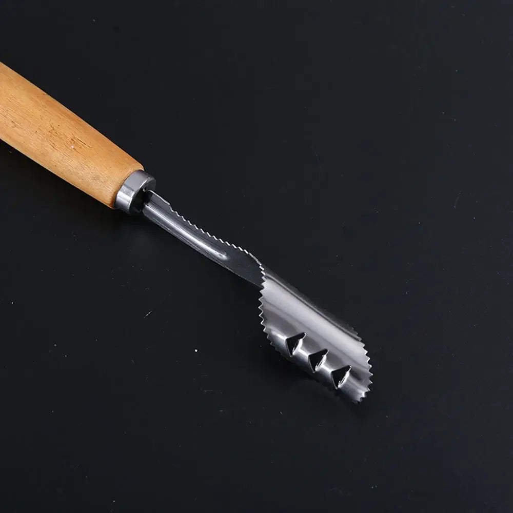 Corer Tool Kitchen Stainless Steel Pear Pitter Anti-Slip Manual Kitchen Corer with Wood Handle for Fruit Slicing Cooking Salad