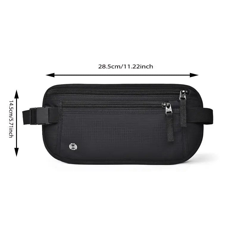 RFID Blocking Waterproof Sport Travel Phone Money Belt Bag Fanny Packs Men Women Hidden Wallet Passport Holder Bag Big Capacity