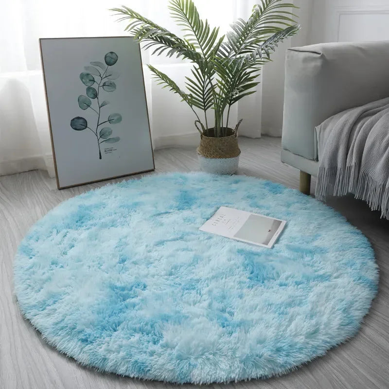 Super Soft Plush Round Rug Mat Fluffy White Carpets For Living Room Home Decor Bedroom Kid Room Decoration Salon Thick Pile