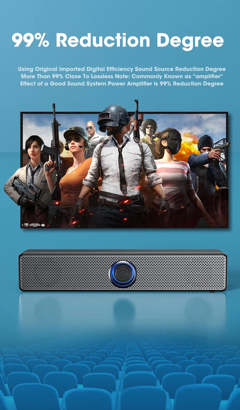 PC Soundbar Wired and  Bluetooth Speaker USB Powered Soundbar for TV Pc Laptop Gaming Home Theater Surround Audio System