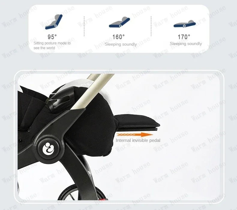 EU STOCK Foldable Lightweight baby stroller Multifunctional Four Wheels poussette bebe 3 en 1 Portable baby wagon