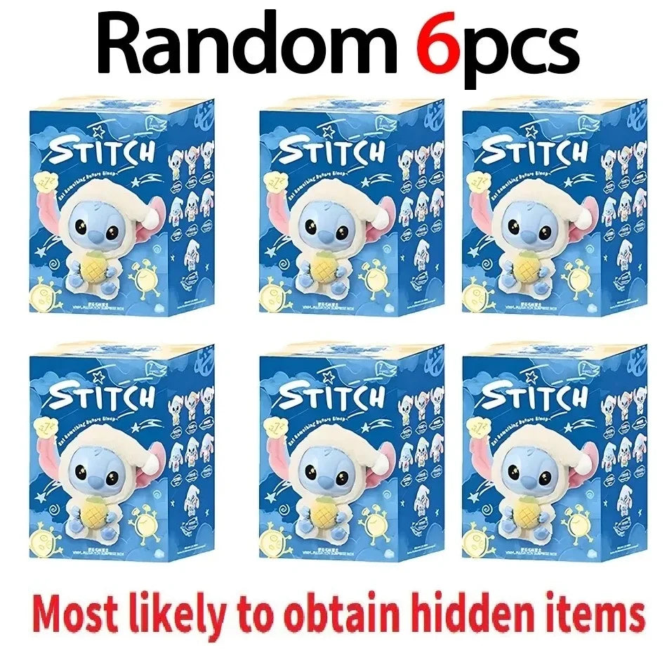New Disney Stitch Eat Sleep Series Vinyl  Pendant Cute Doll Mystery Box Toy Plush Doll Holiday Gift