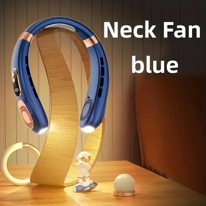 Personal Fan with LED Indicator, USB-C Charging, Long-Lasting 4000mAh Battery, Hands Free Bladeless Fan with 5 Adjustable Speeds