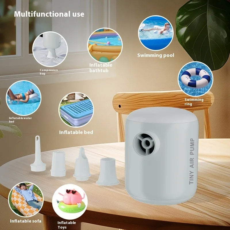 Mini Air Pump Portable Electric Inflator Pump for Air Mattresses Inflate Deflate Beds Swimming Ring Outdoor Camping Pump