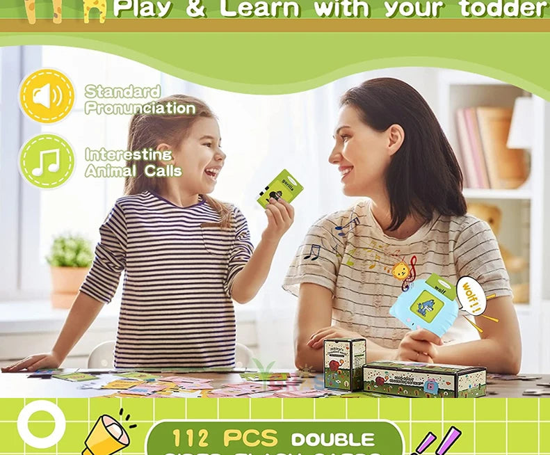 Alphabet Talking Flash Cards Educational Learning Interactive Memory Card Machine French Russian Italian Speech Toys For Kids