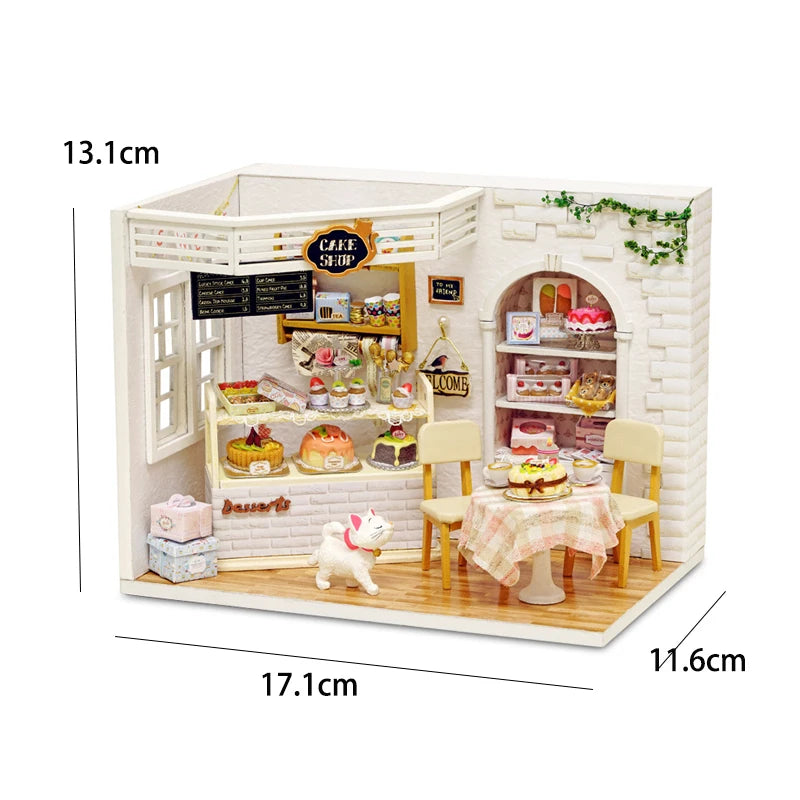 DIY Miniature Dollhouse Kit Assemble Puzzle 3D Wooden House Room Craft With Furniture LED Lights For Friends Birthday Gift Toys