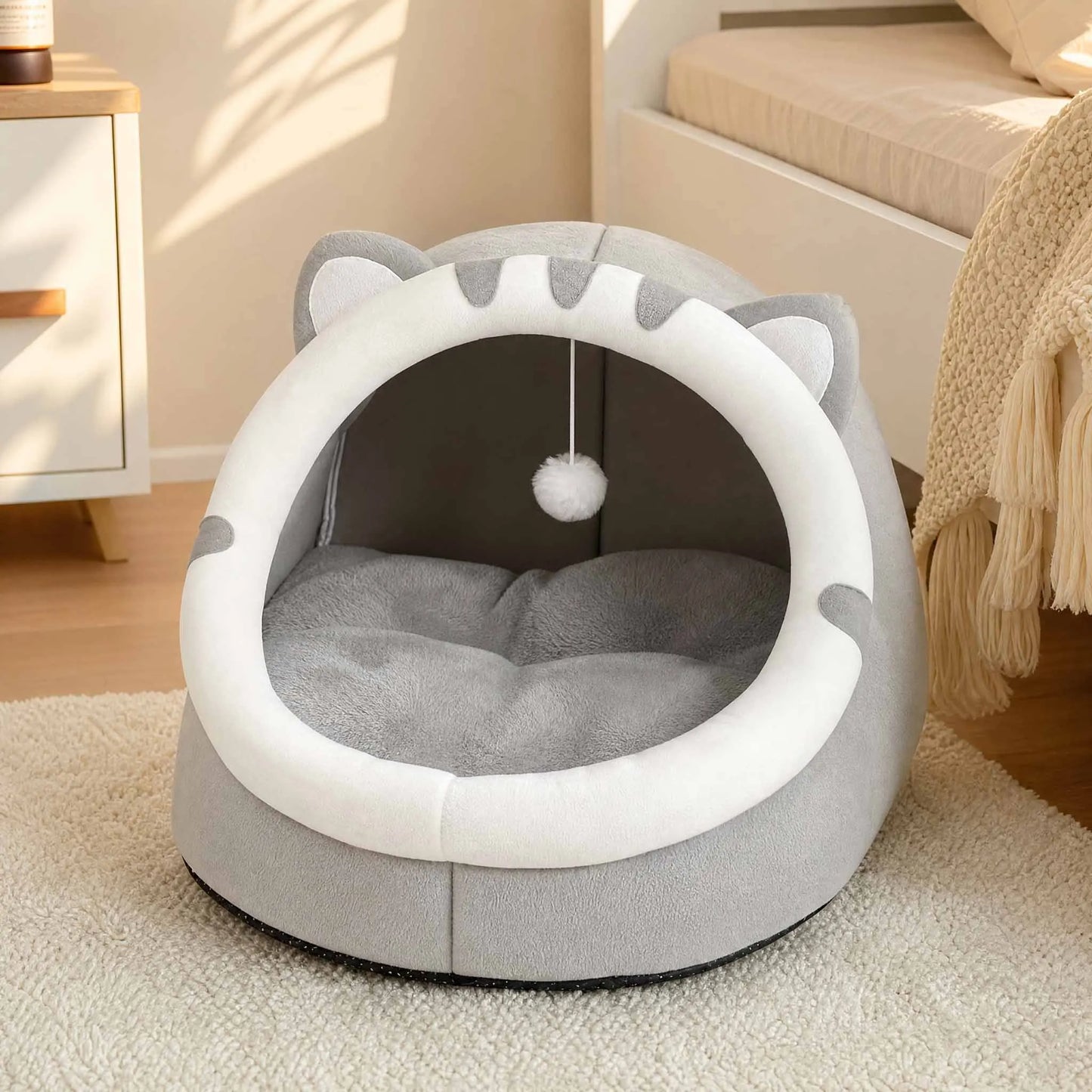 Super Cat Bed Warm Pet House Kitten Cave Cushion Cat House Warm Sleeping Dog Basket Tent Small Dog Mat Supplies Bed For Cats