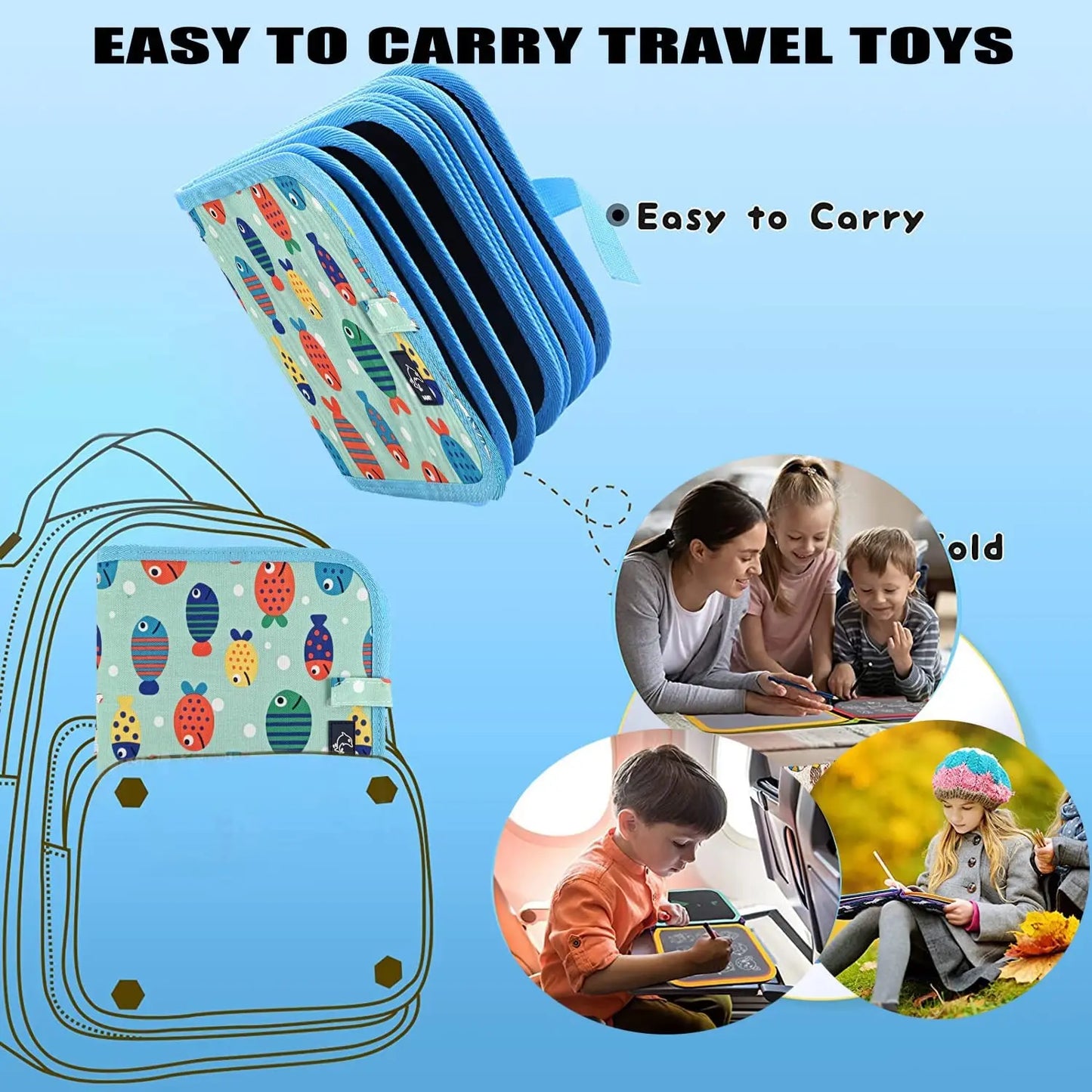 Erasable Doodle Book for KidsToddlers Toys Reusable Drawing Pads with 12 Watercolor Pens Preschool Toy Trip Writing Painting Set