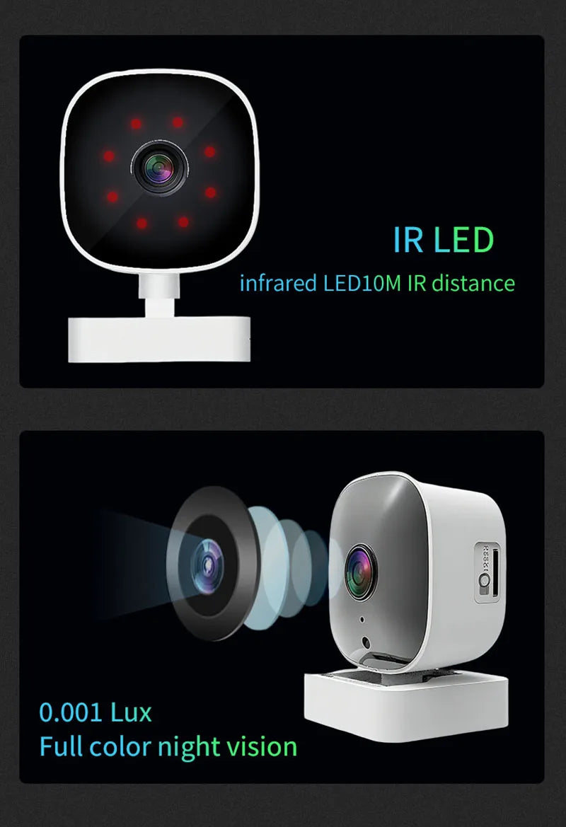 3MP Resolution Window Mini Camera Full-Color Night Vision ThroughWindow Camera Replaces Outdoor Cameras 2.4/5GHz WiFi Camera