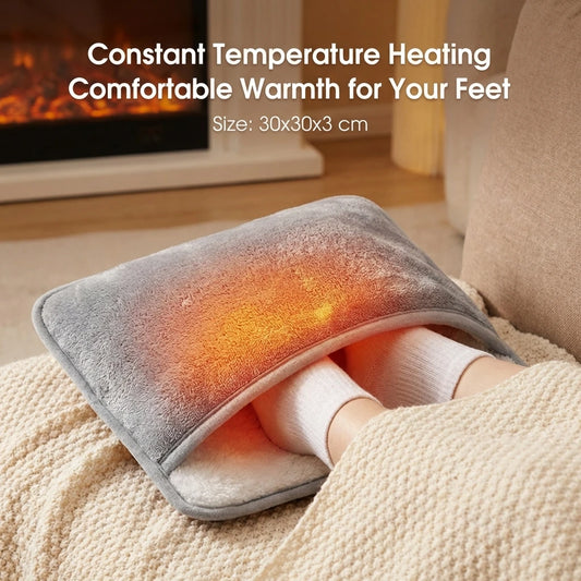 Winter Electric Foot Heating Pad Soft Plush USB Charging Washable Foot Warmer Household Mat for Improved Sleeping