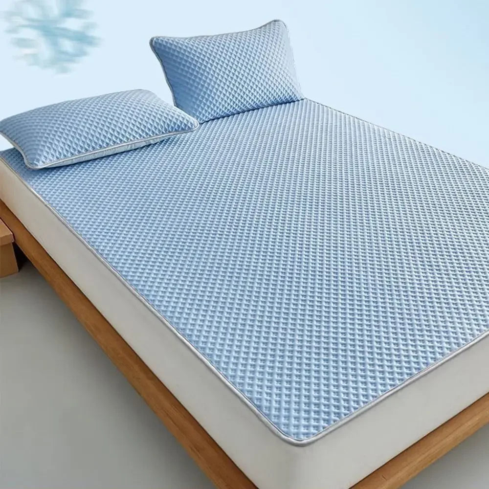 Breathable Cooling Mattress Comfortable Washable Ice Silk Bed Mat Pad Soft Skin-friendly Summer Sleeping Mat Household