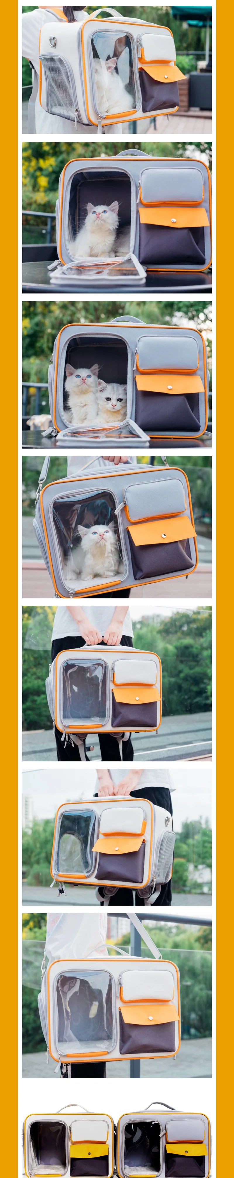 Multifunctional Pet Transport Backpack,Portable Travel Bag,Large Capacity,Three Sides Breathable,Cat Backpack,Thick and durable