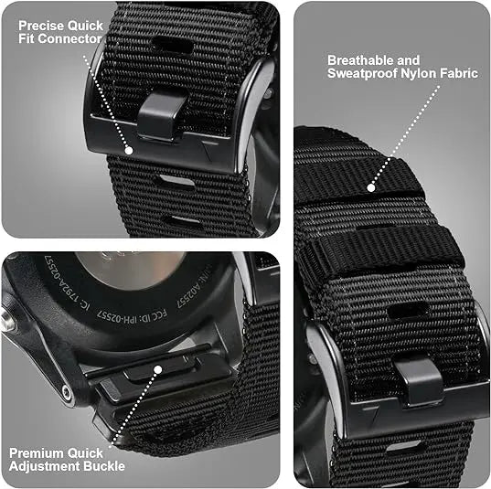 QuickFit 22mm 26mm Nylon Strap For Garmin Fenix 7 7X 6X Pro/Epix Pro Gen 2 51mm 47mm/Fenix6 5Plus 5XPlus Braided Watchband