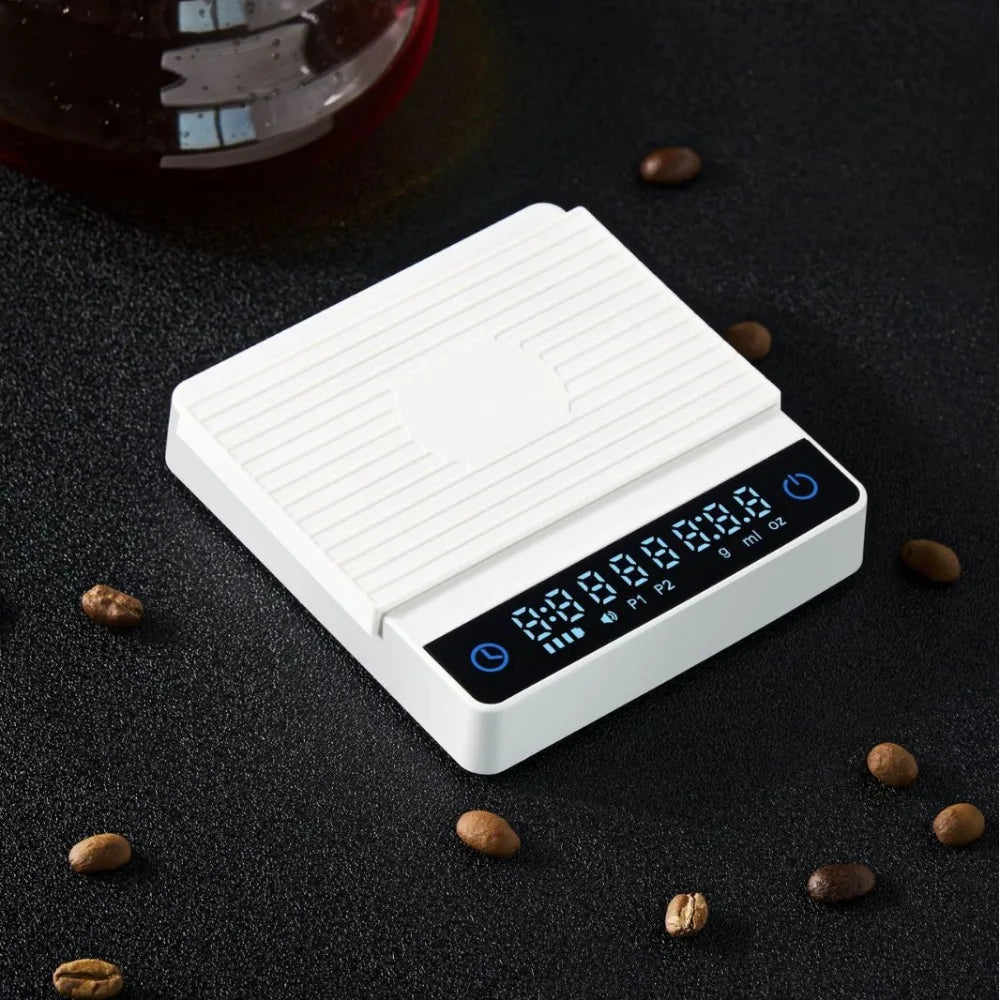 2kg Espresso Electronic Scale Smart Hand-brewed Coffee Dedicated Timing Scale LED Coffee Bean Scale Kitchen Weighing Tool