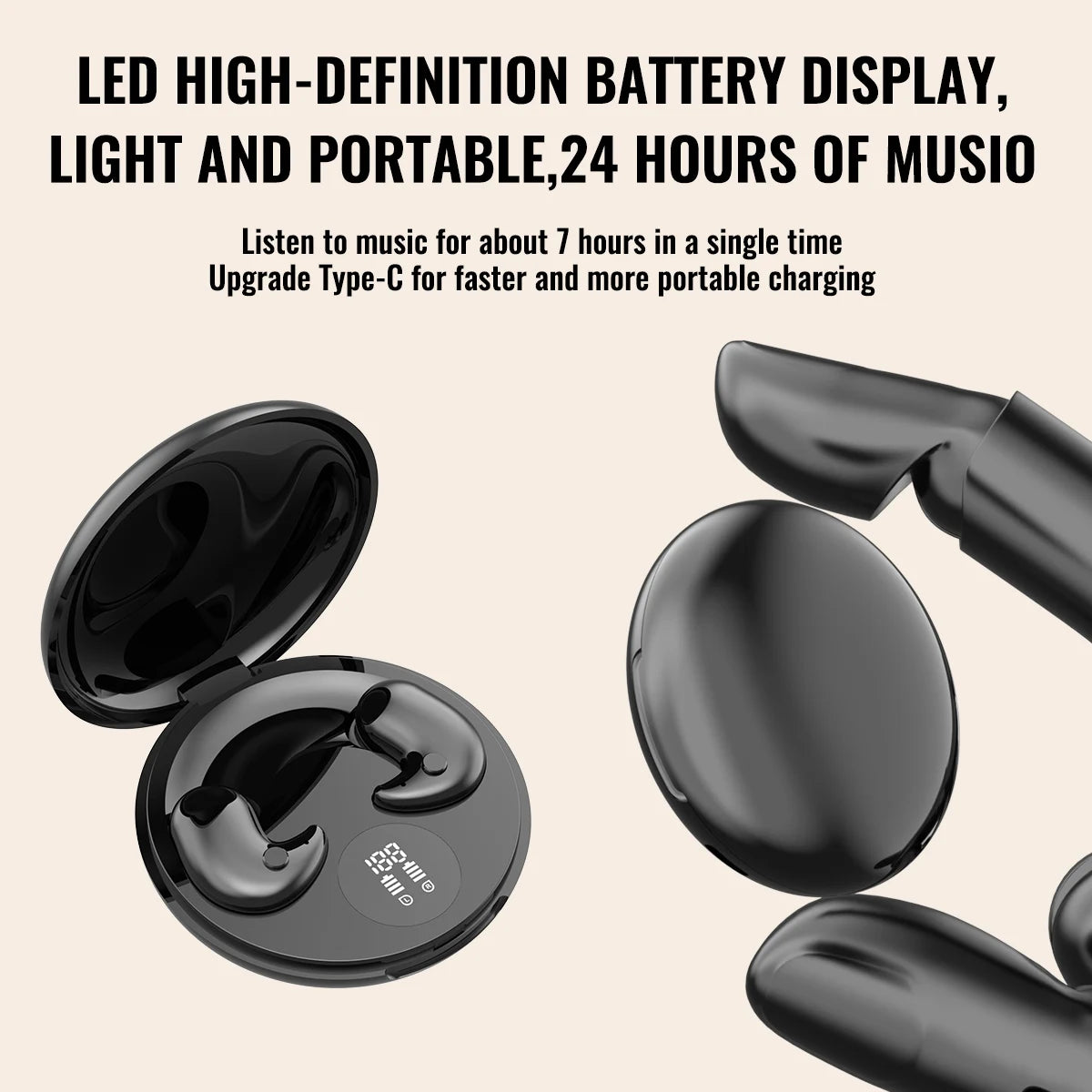 Bluetooth 5.3 Earphones Invisible Sleep Earbuds Wireless in-ear Headphones HiFi Stereo Noise Reduction Hedsets for Huawei