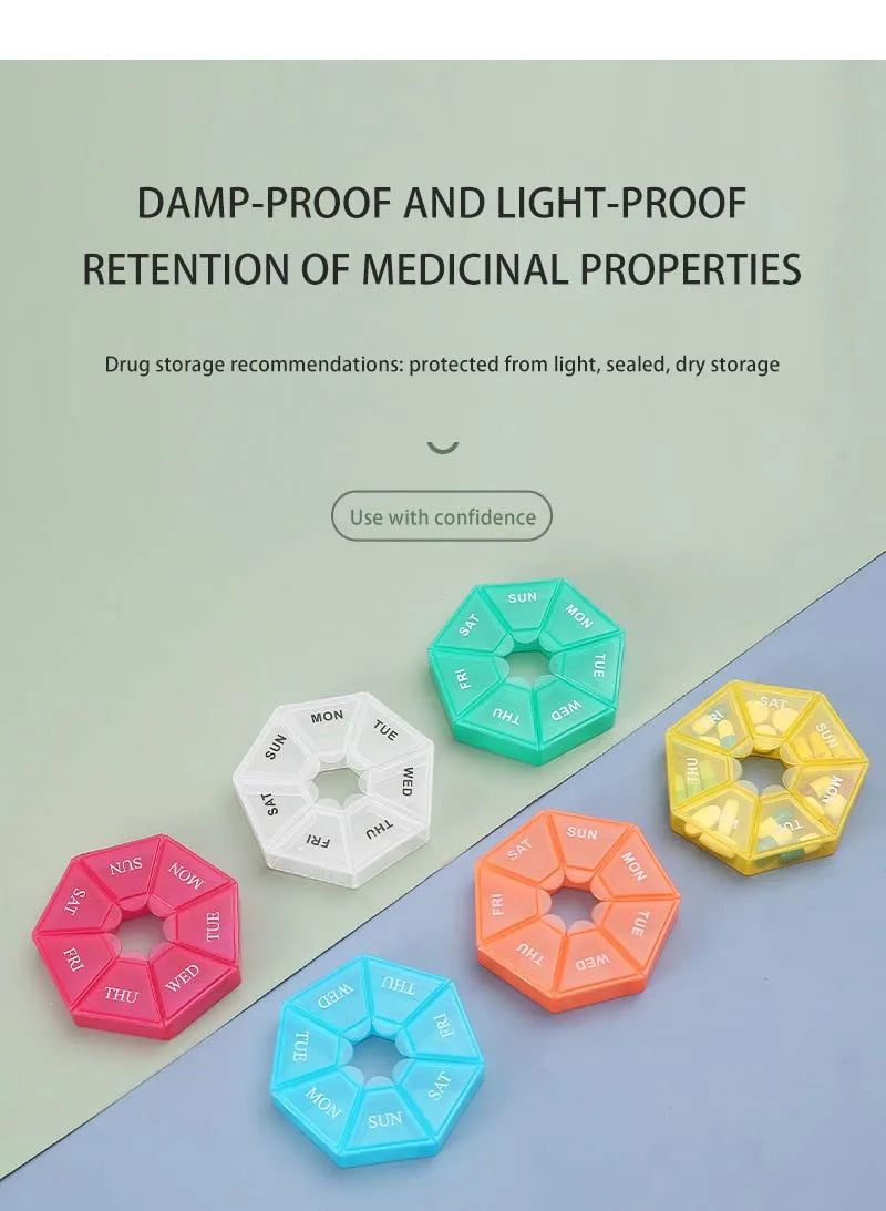 1Pcs Pill Case Plastic 7 Days Tablet Candy Box Portable Storage Tablet Holder Travel Organizer Pill Dispenser Container