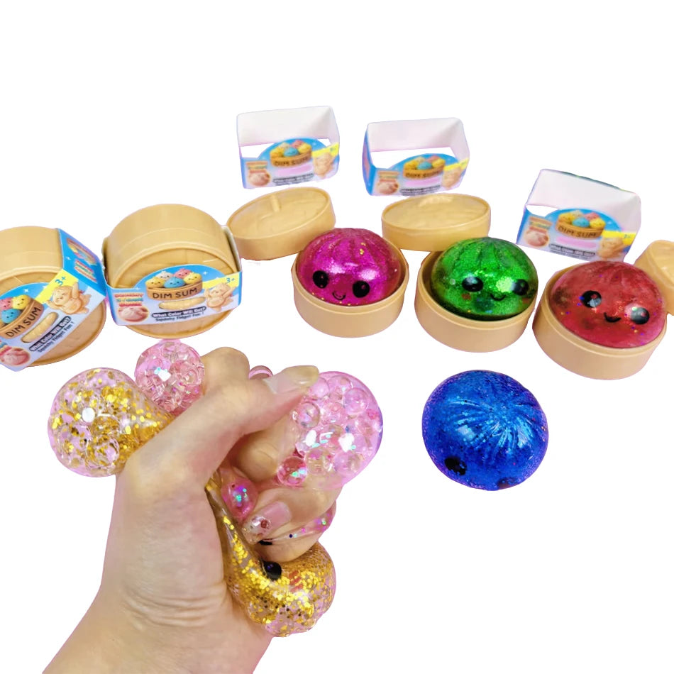 Mini Glitter Dumpling Squishy ULTRA RARE Gold Glitter Hidden Edition Dumpling Sensory Steamer Soft Dough Ball for Stress Relief