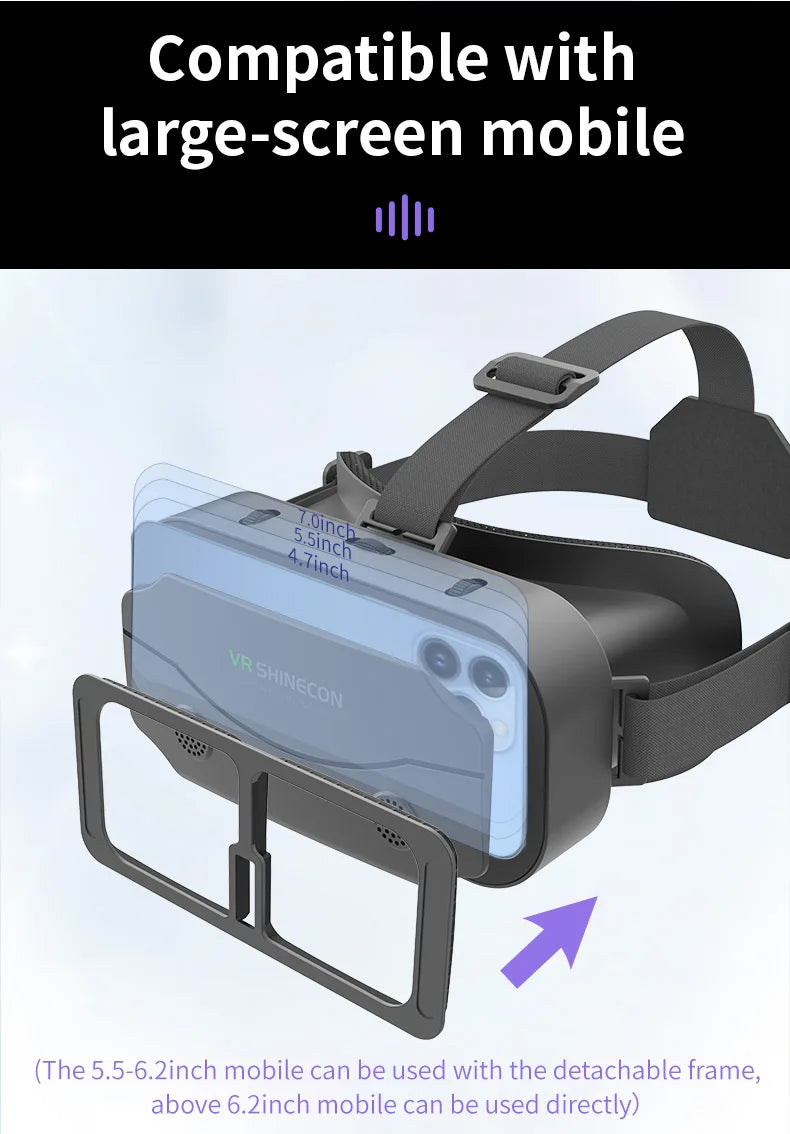 3D Virtual Reality VR Glasses For Phone Mobile Smartphones 7 Inch Headset Helmet Game Wirth Real Viar Goggles Cell Device Lenses