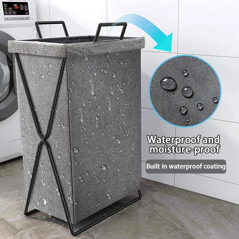 ♥Collapsible Fabric Laundry Hamper with Handles | Foldable Clothes Basket for Bedroom, Bathroom & Laundry Room