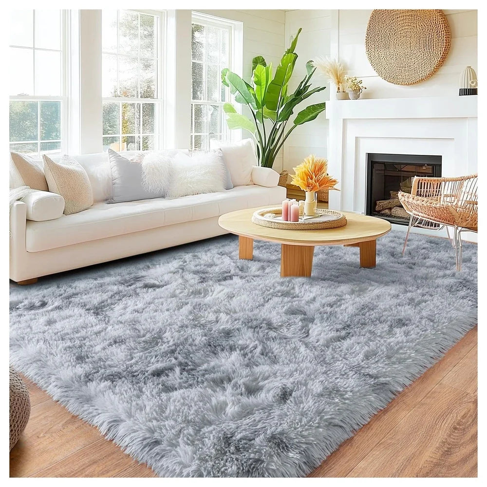 VIKAMA Minimalist Shaggy Living Room Rug, Soft and Fluffy Area Rug, Bedroom Dormitory Children's Room Carpet, Home Decor