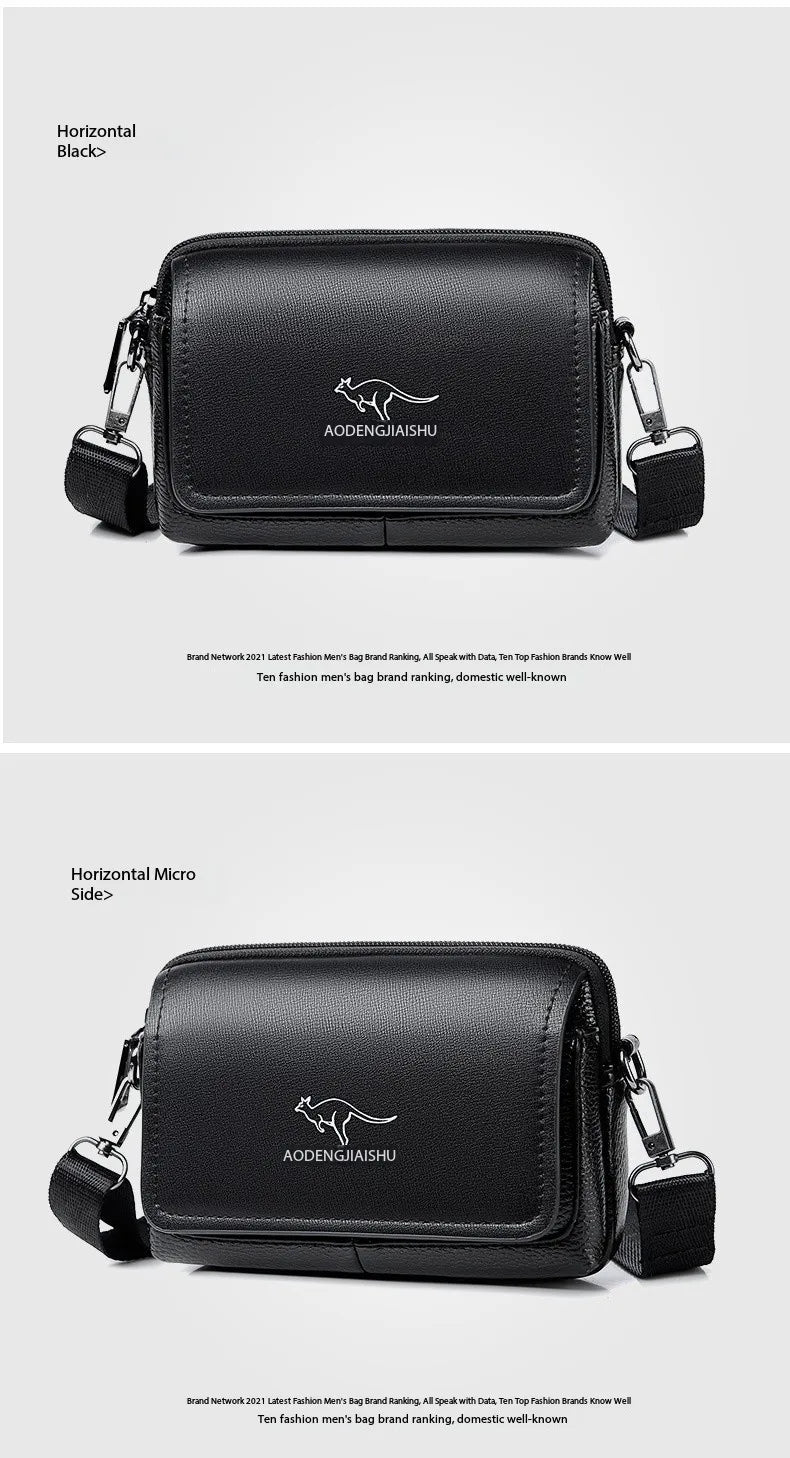 Leather Fashion Phone Pouch Belt Bag Shoulder Crossbody Waist Pack Vintage Outdoor Multi-function Mens Leisure Hanging Waist Bag