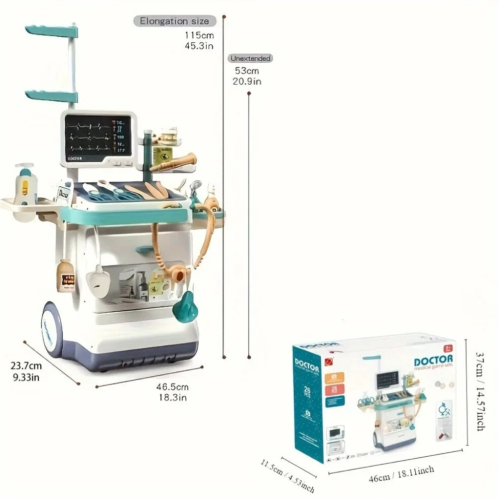 Kids Doctor Toy Pretend Doctor Playset for Toddlers with Medical Station Stethoscope Role Play Kit Medical Toy for Girls Boys