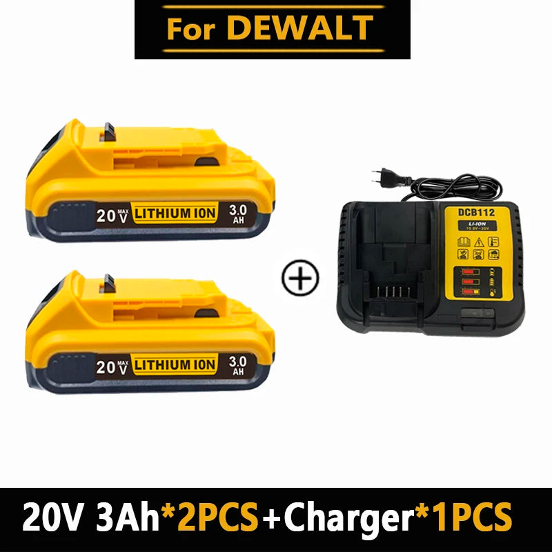 3.0Ah for Dewalt original 20V rechargeable tool battery DCB200 DCB201 DCB206 18V 20v 3AH .For Dewalt 18V 20V tool battery