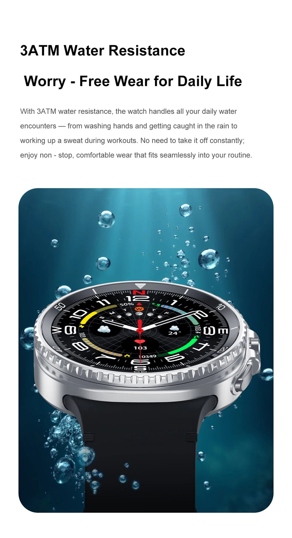 Weather Smart Watch Blue Tooth Call Watches Heart Rate Waterproof SmartWatch Voice Assistant NFC Sport Fitness Music Bracelet