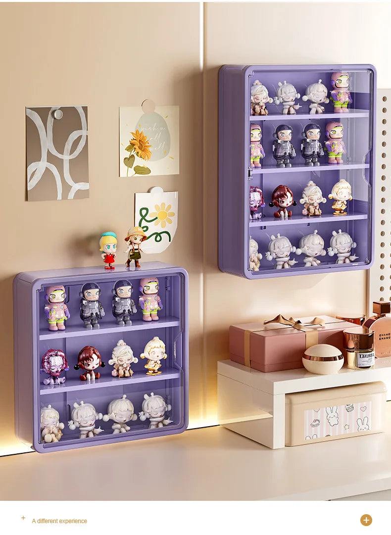 Wall Mounted Storage Box For Action Figures Magnetic Suction Display Rack Organizer for Blind Box Toy Dustproof Doll Storage Box